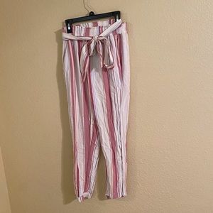 American Eagle Pink & White Striped Pants